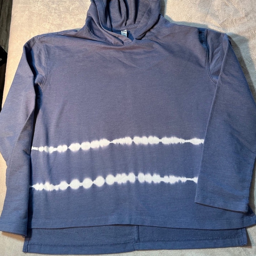 RBX Live Life Active Blue Tie Dye Stripe Lightweight Hoodie Sweatshirt Small